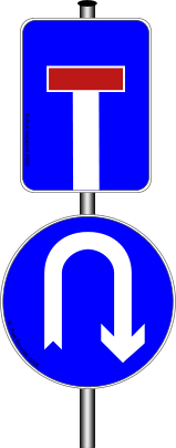 Schilder Sackgasse und Umdrehen